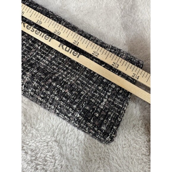 Ann Taylor Gray Tweed Wool Blend Womens Jacket Size 0 Career Blazer Fabric Trim - Picture 10 of 11